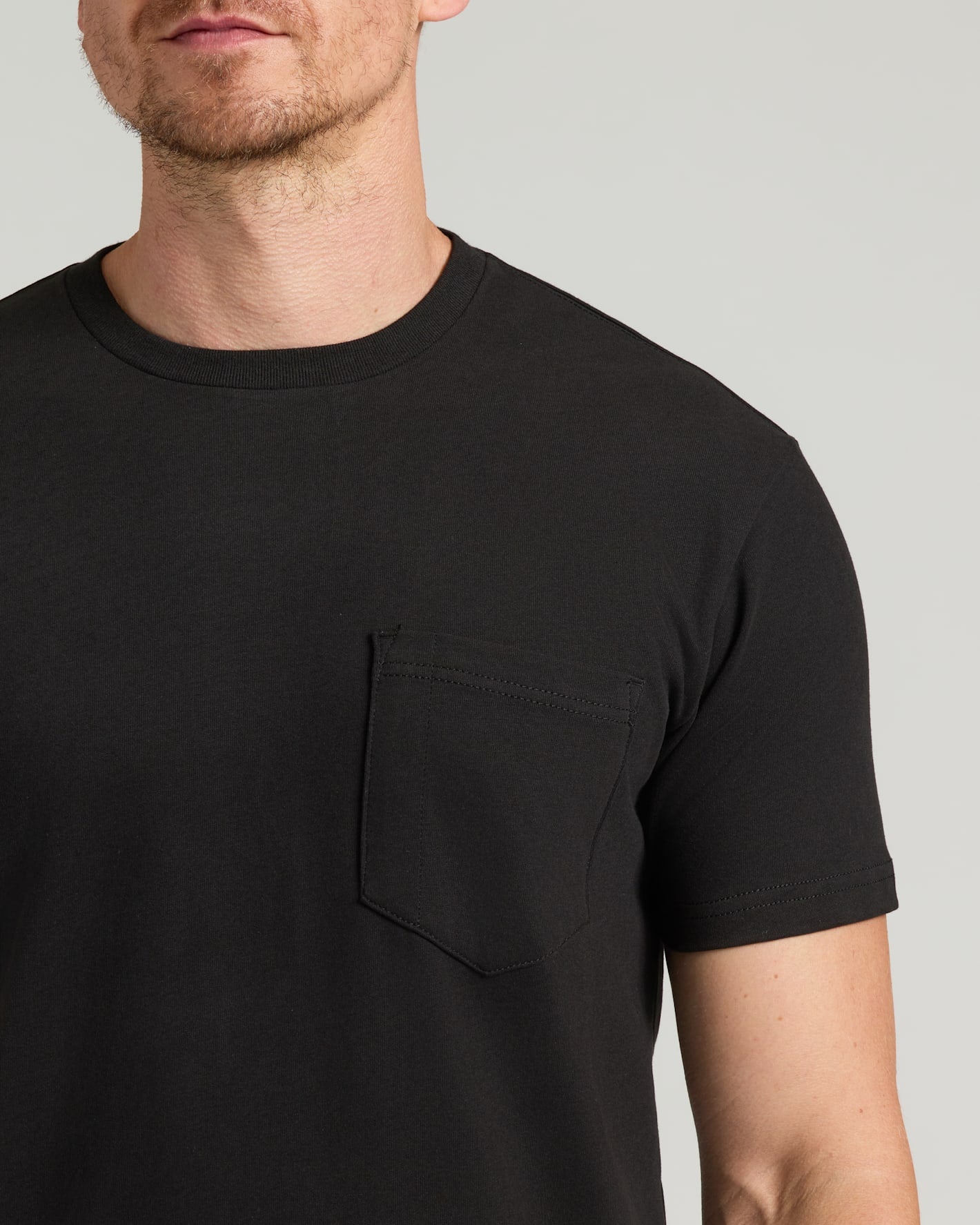 Black Tall Heavyweight Pocket Crew