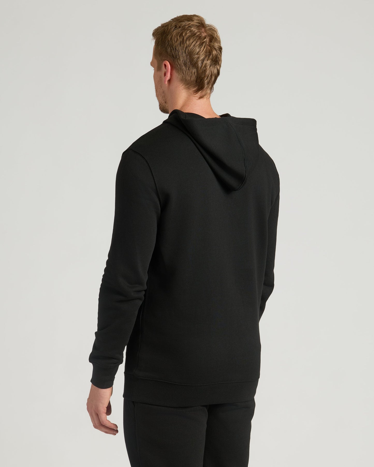 Black Tall Fleece French Terry Pullover Hoodie