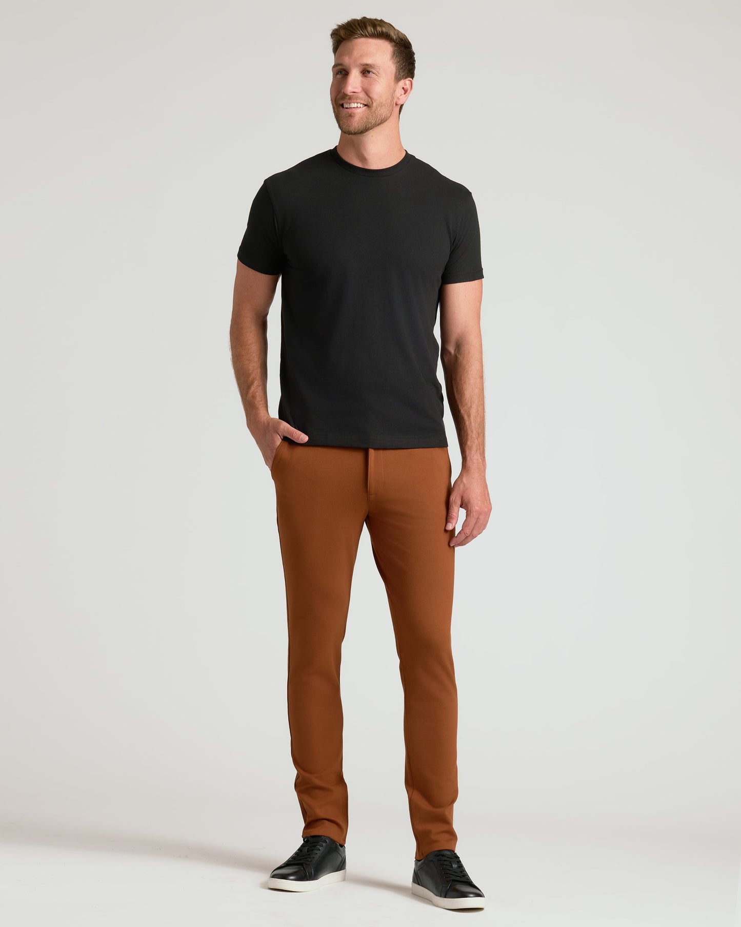 Suede Brown Slim Comfort Knit Chino Pant