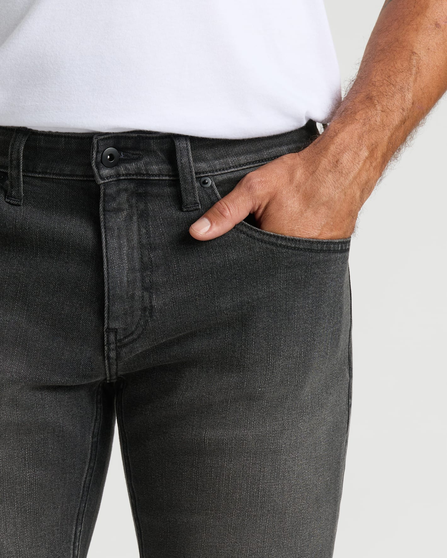 Gray Wash Slim Authentic Denim Jeans