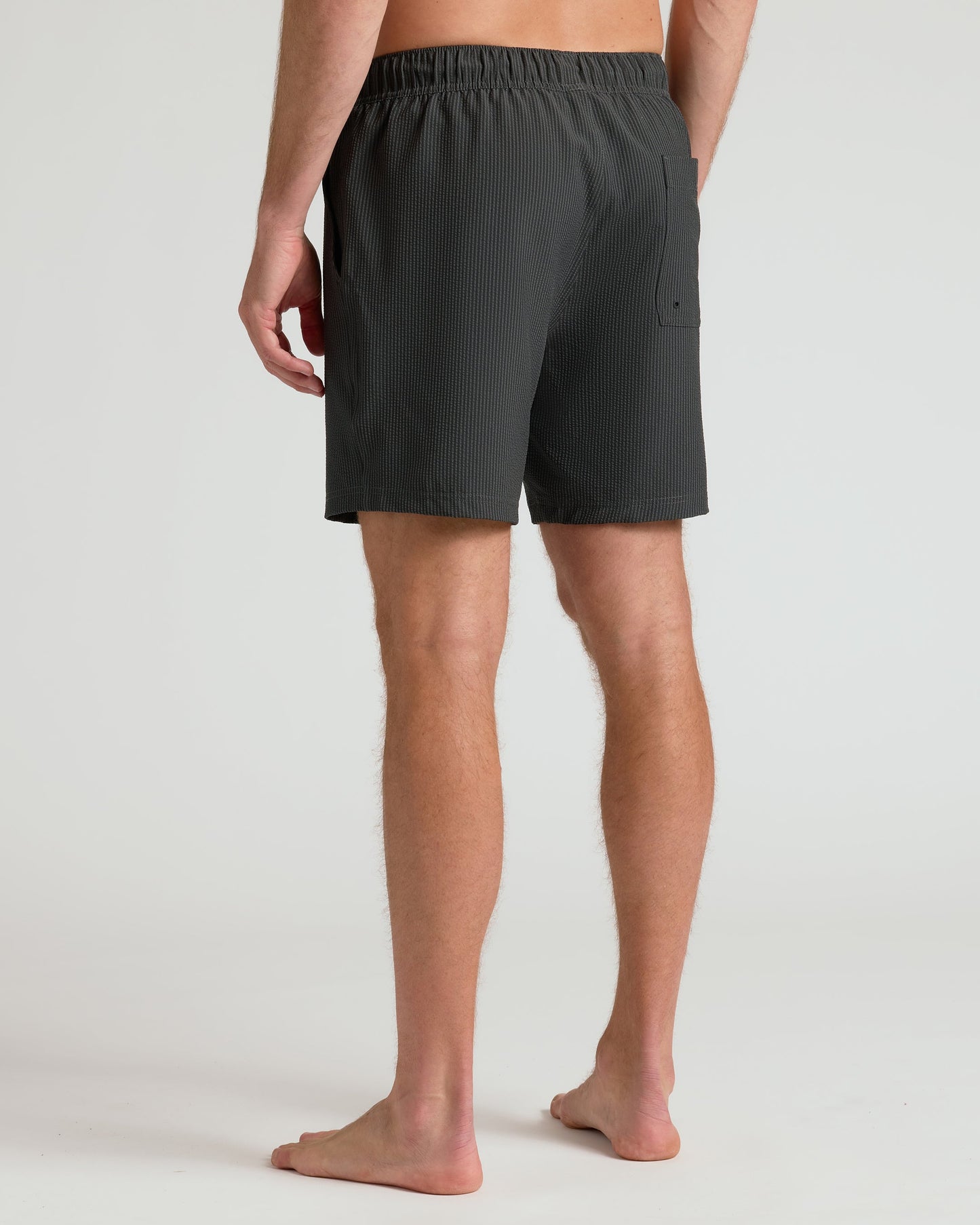 7" Smoke Seersucker Swim Trunks