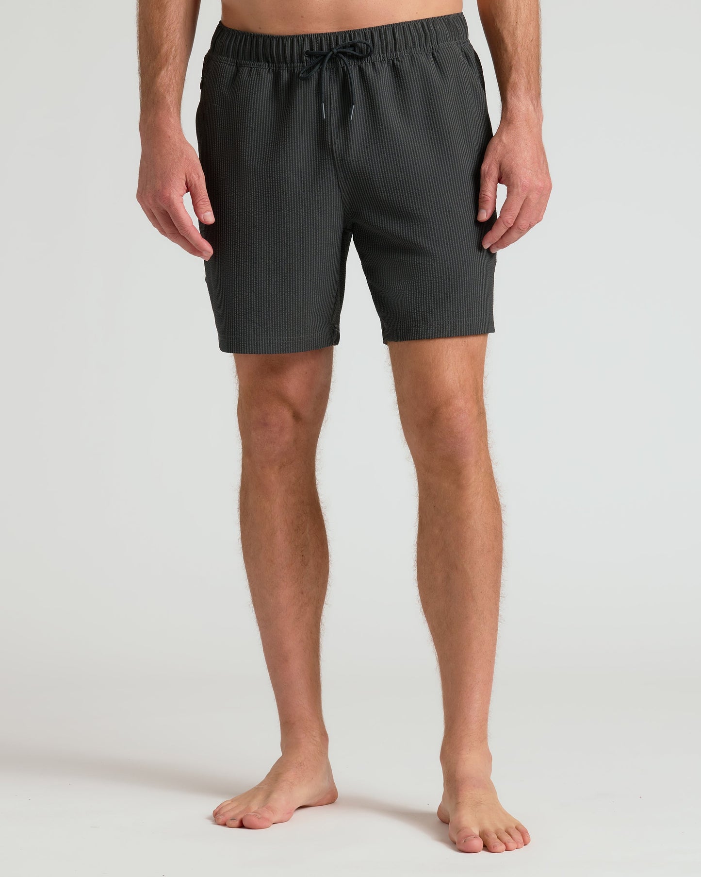 7" Smoke Seersucker Swim Trunks