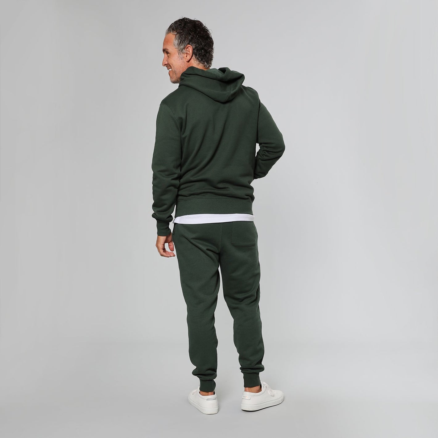 Hunter Green Fleece French Terry Pullover Hoodie