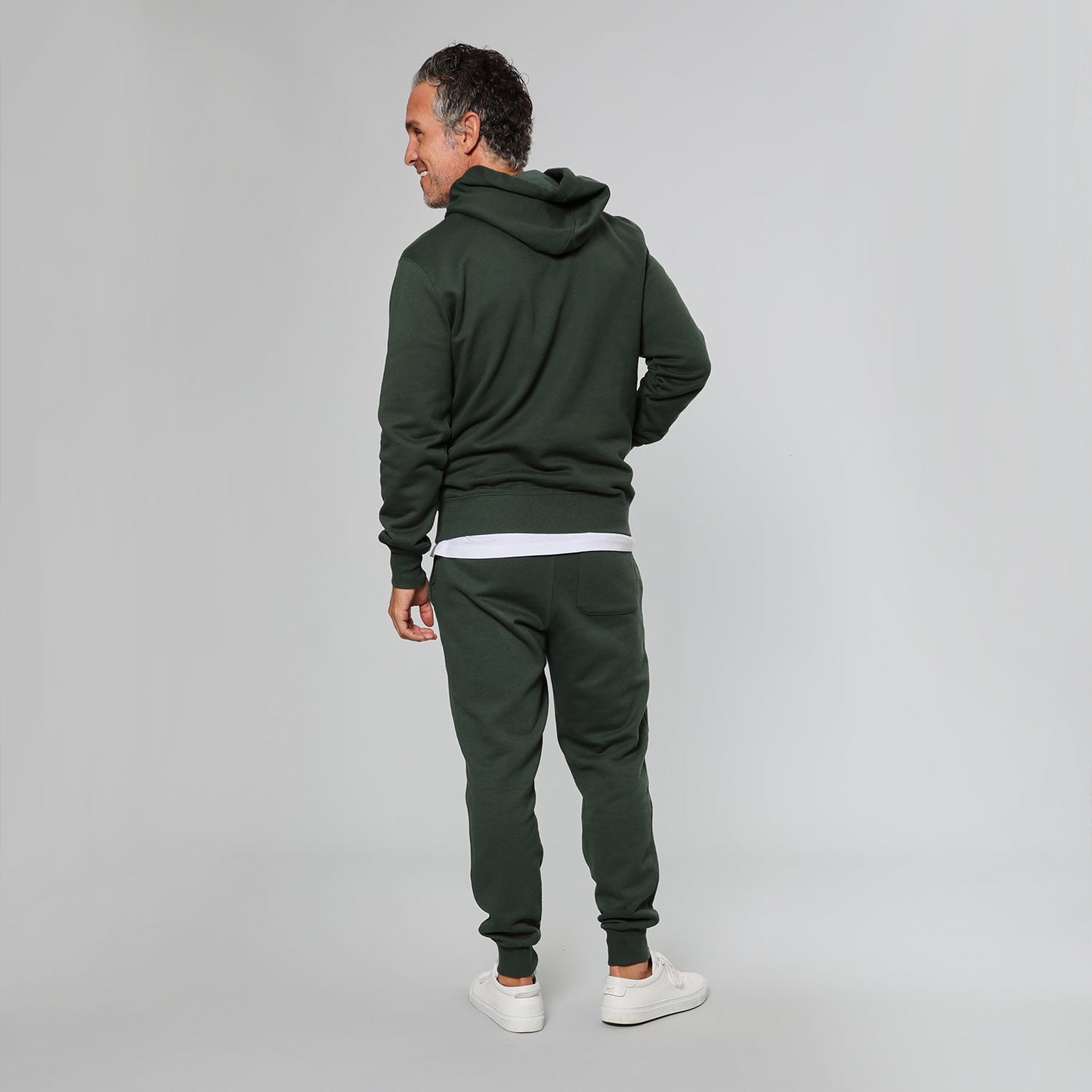 Hunter Green Fleece French Terry Pullover Hoodie