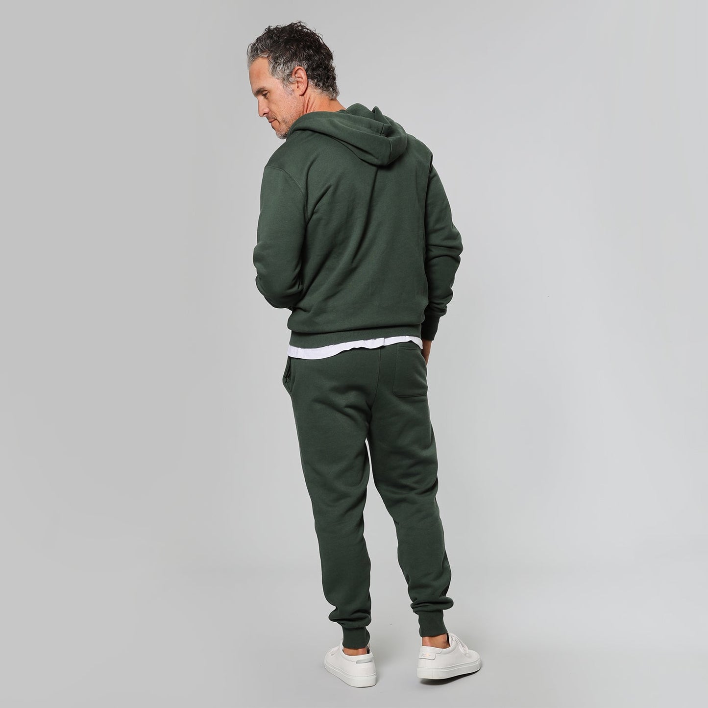 Hunter Green Fleece French Terry Zip Hoodie