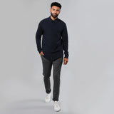 Navy Long Sleeve Knit Shirt