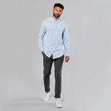 Pale Blue Long Sleeve Knit Shirt