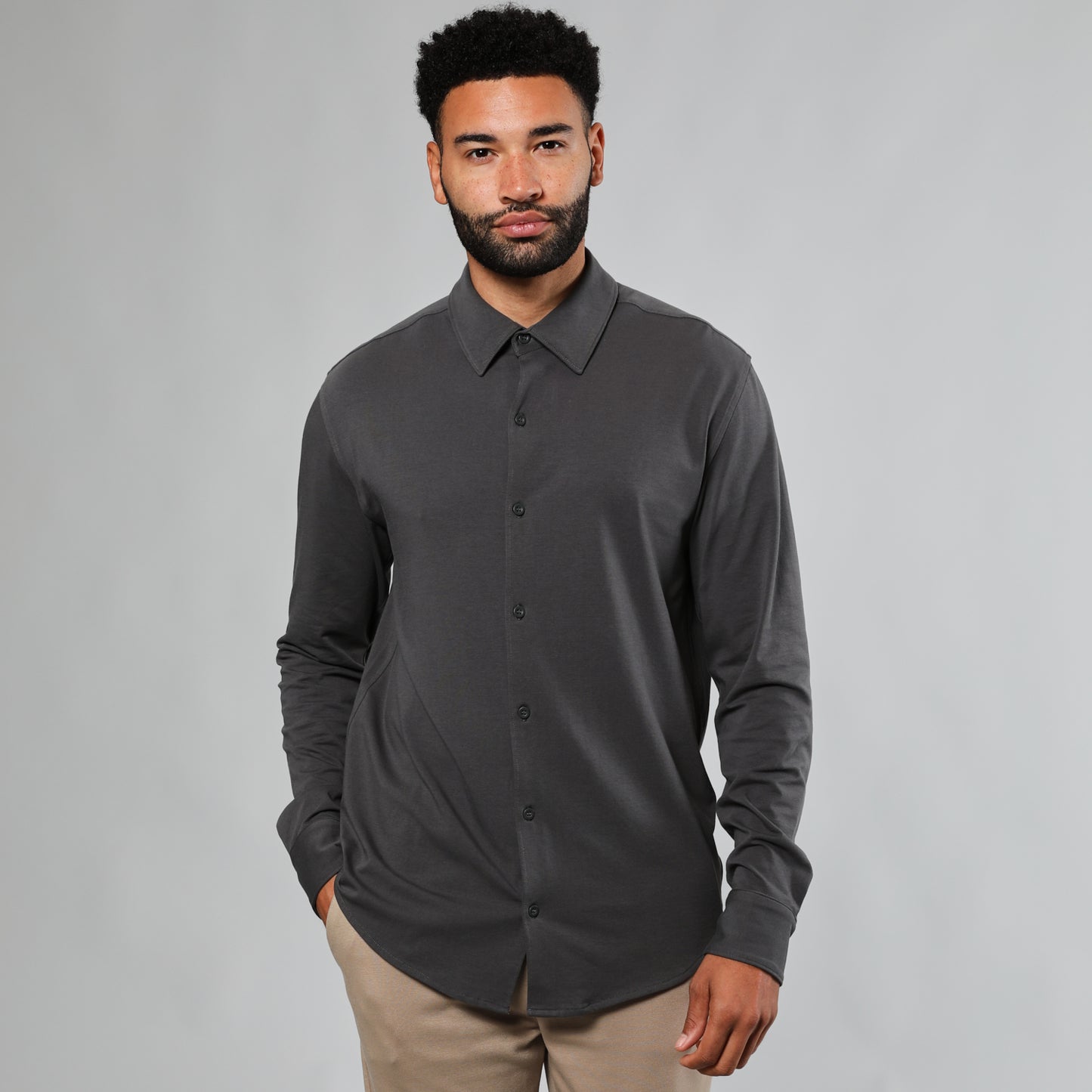 Carbon Long Sleeve Button Up Shirt