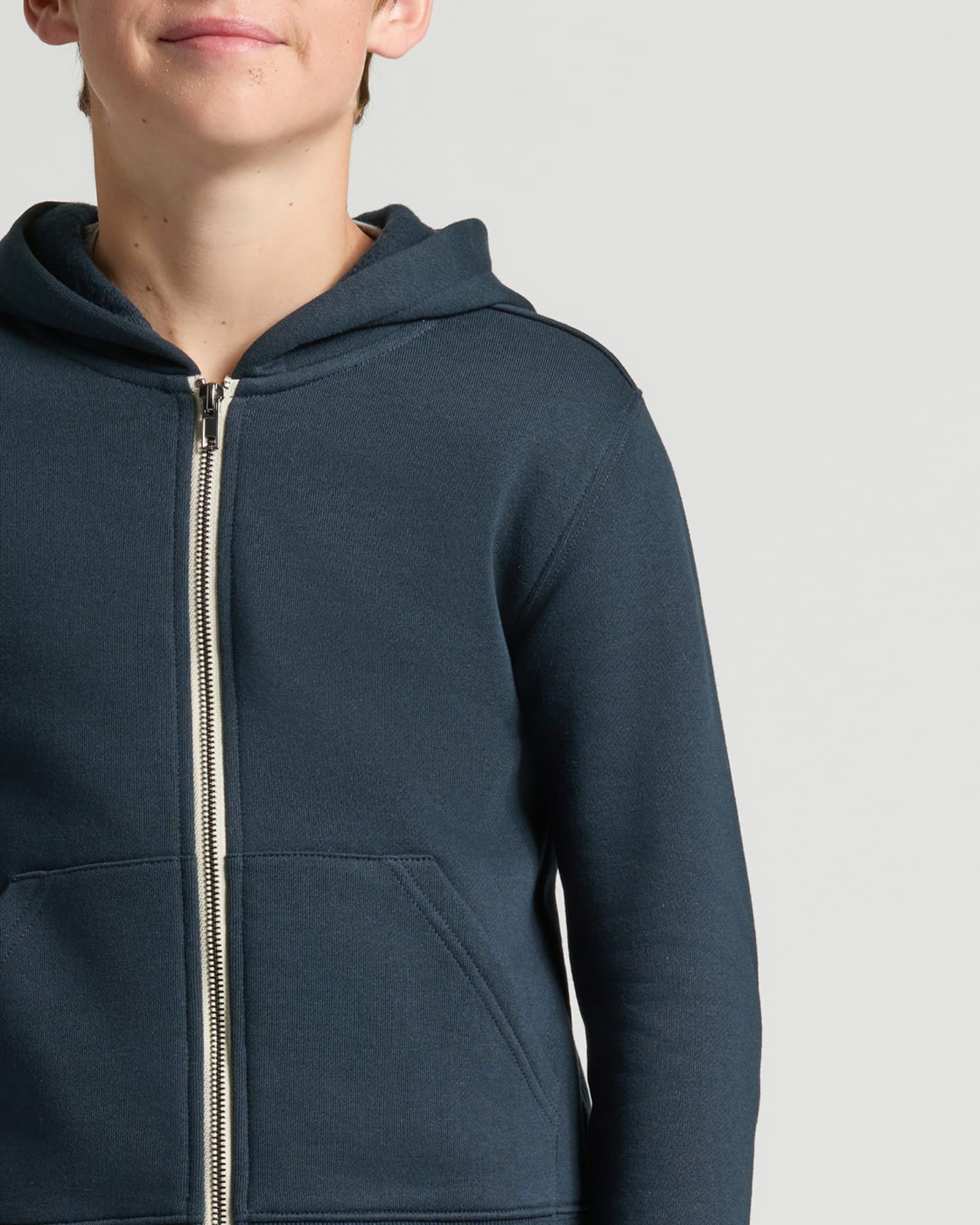 Boys' Navy Fleece Full Zip Hoodie