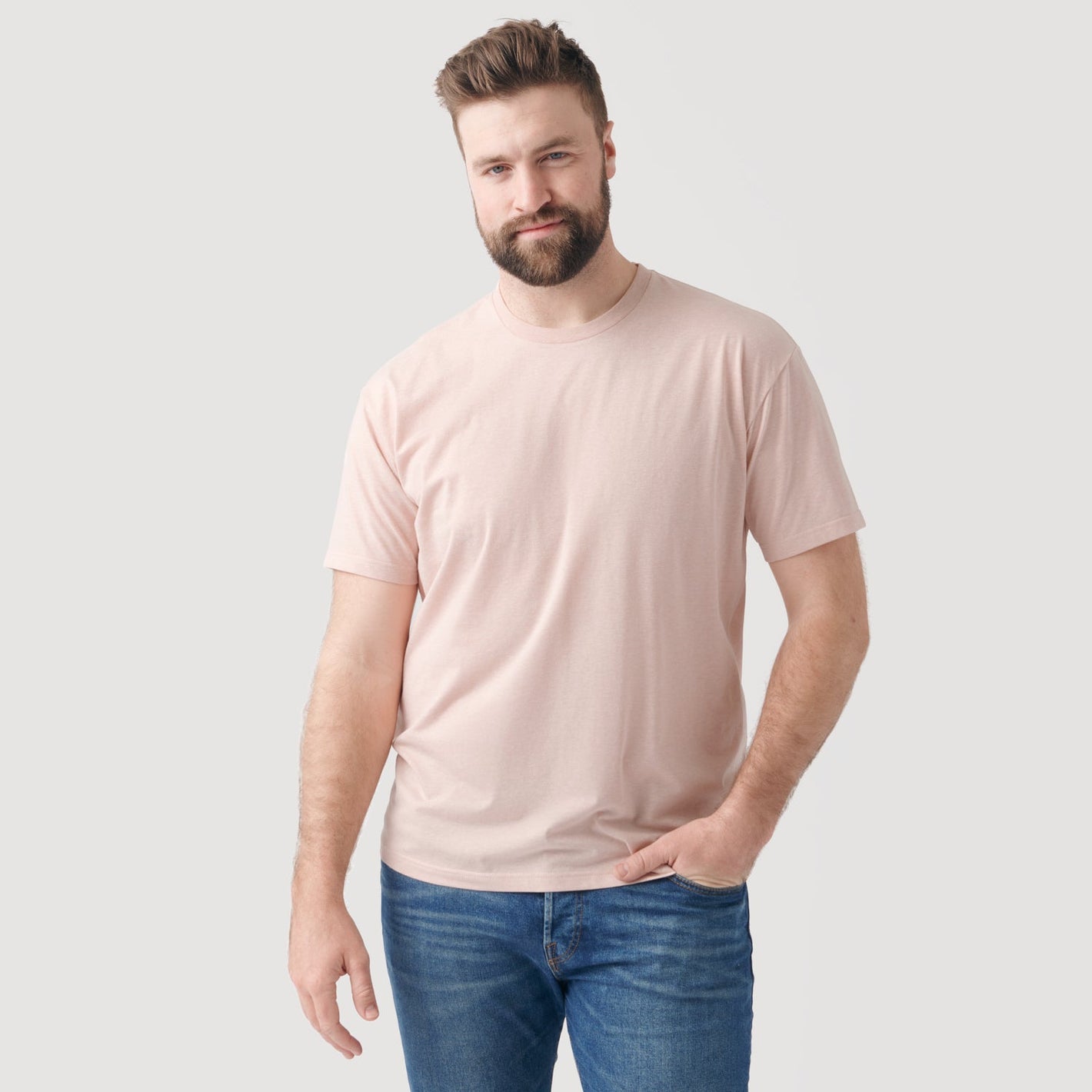 Heather Dusty Pink Short Sleeve Crew Neck Tee