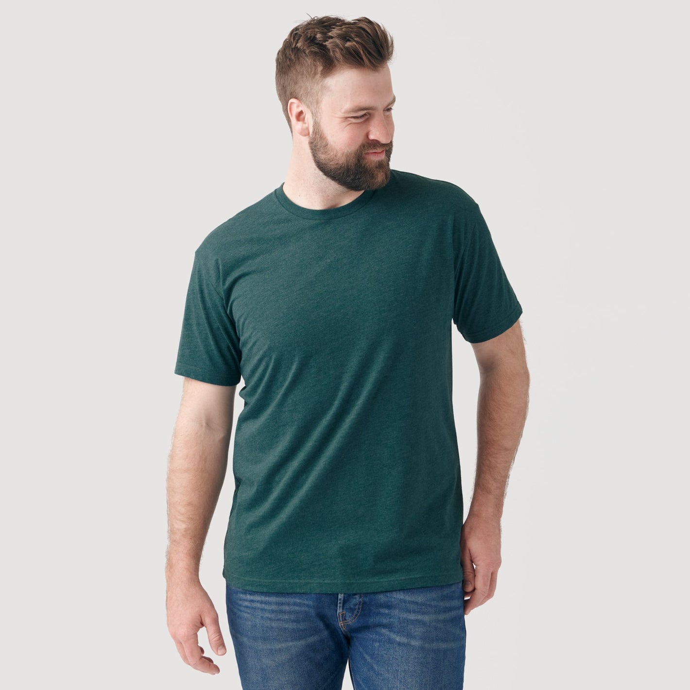 Heather Emerald Short Sleeve Crew Neck Tee