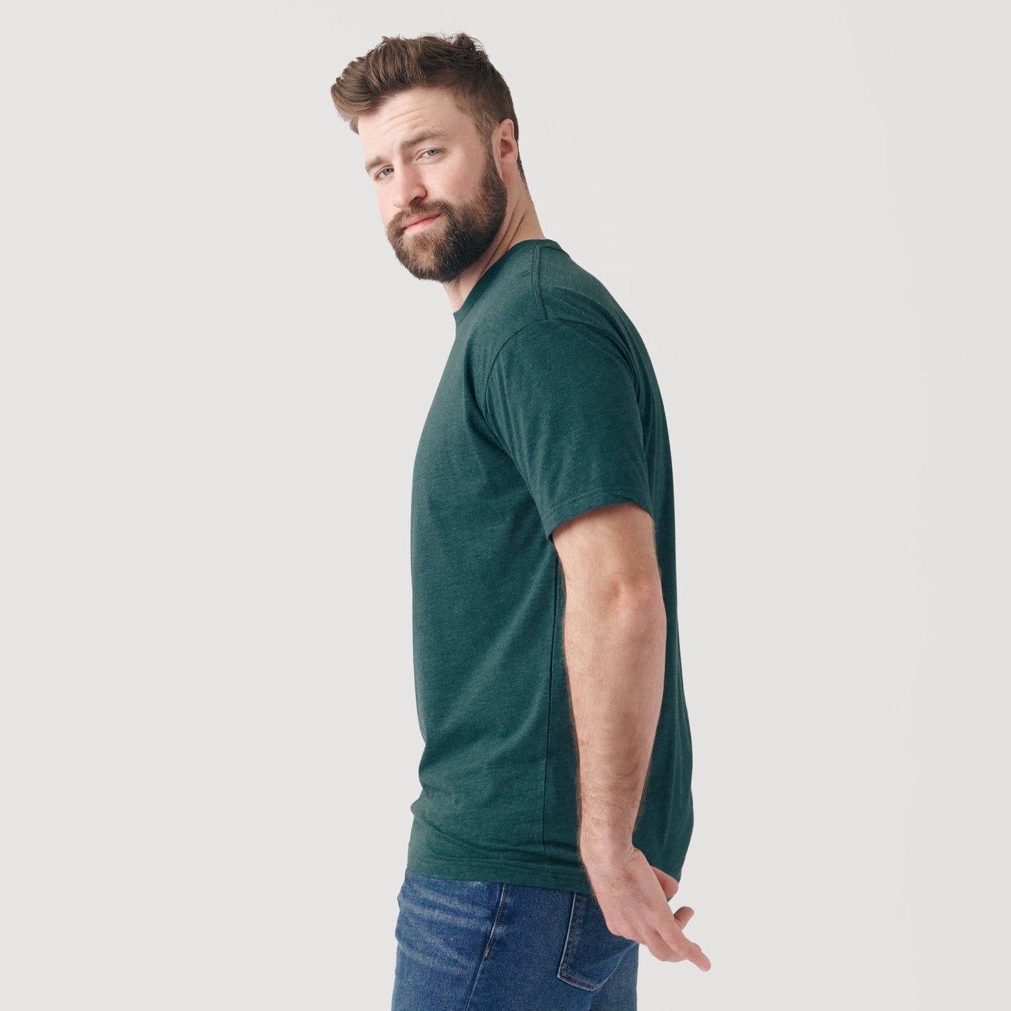 Heather Emerald Short Sleeve Crew Neck Tee