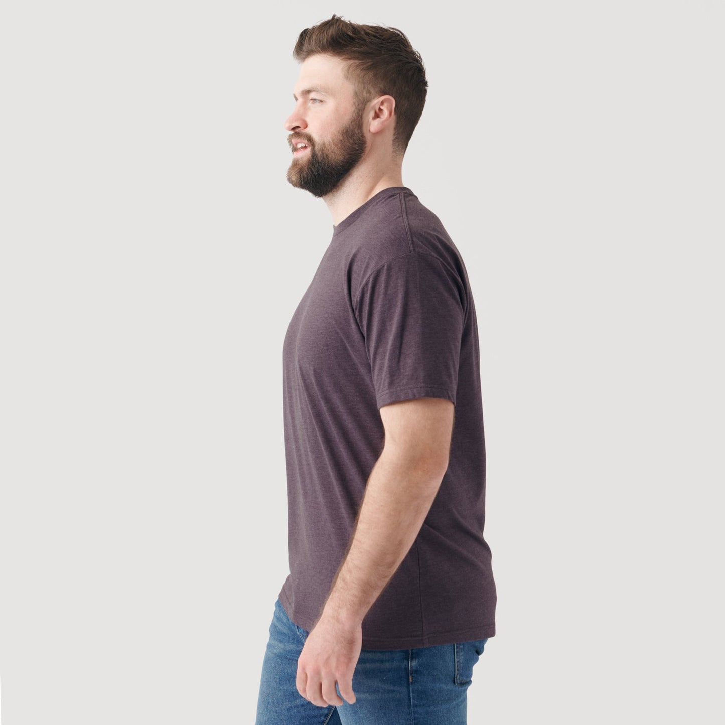 Heather Purple Short Sleeve Crew Neck Tee