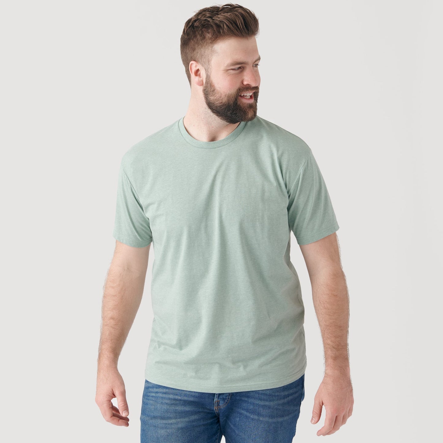 Heather Sage Short Sleeve Crew Neck Tee