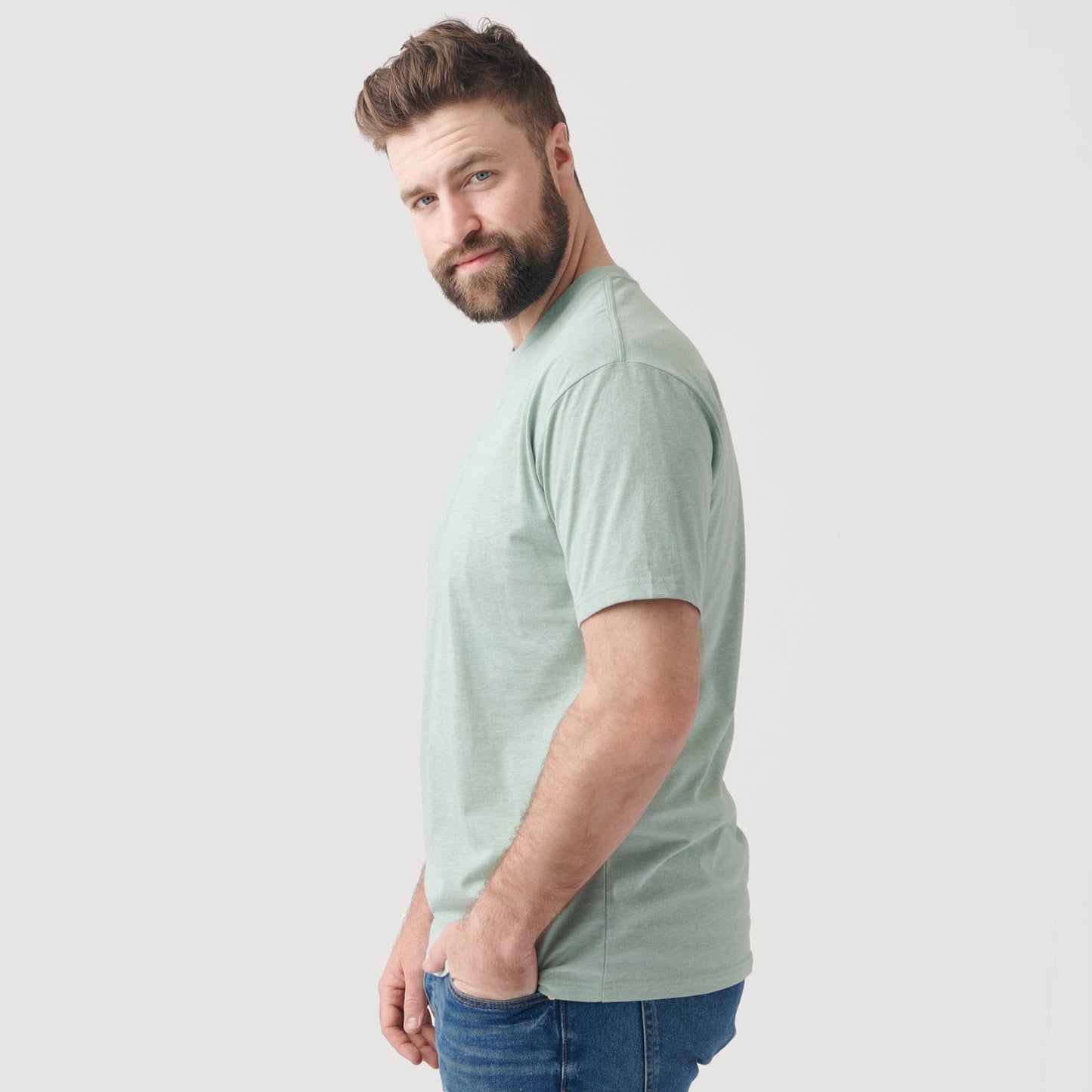 Heather Sage Short Sleeve Crew Neck Tee