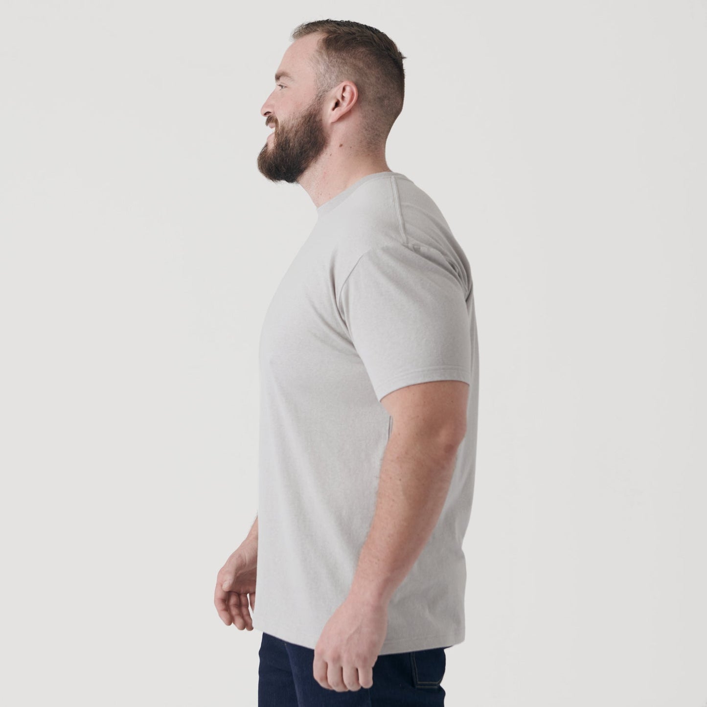 Light Gray Short Sleeve Crew Neck Tee
