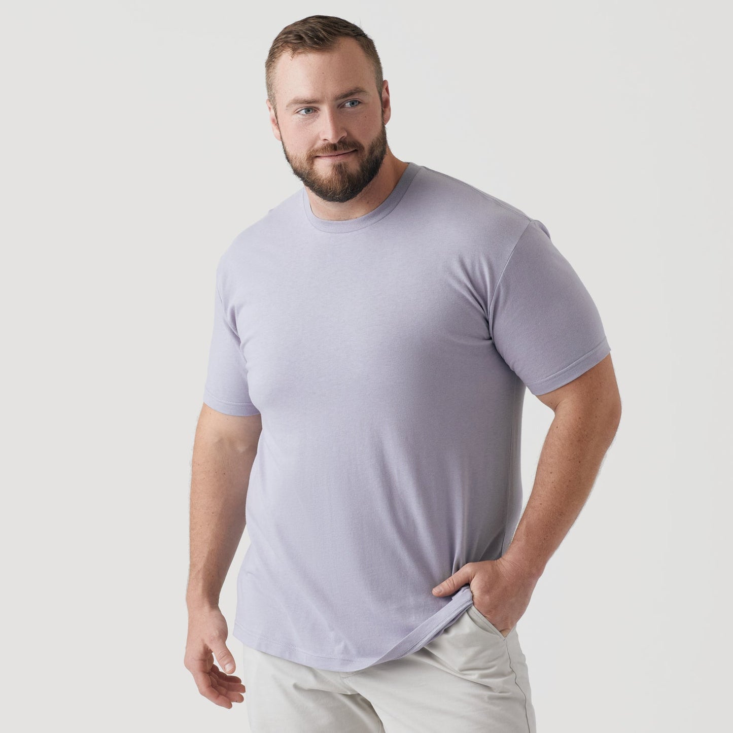 Lilac Gray Short Sleeve Crew Neck Tee