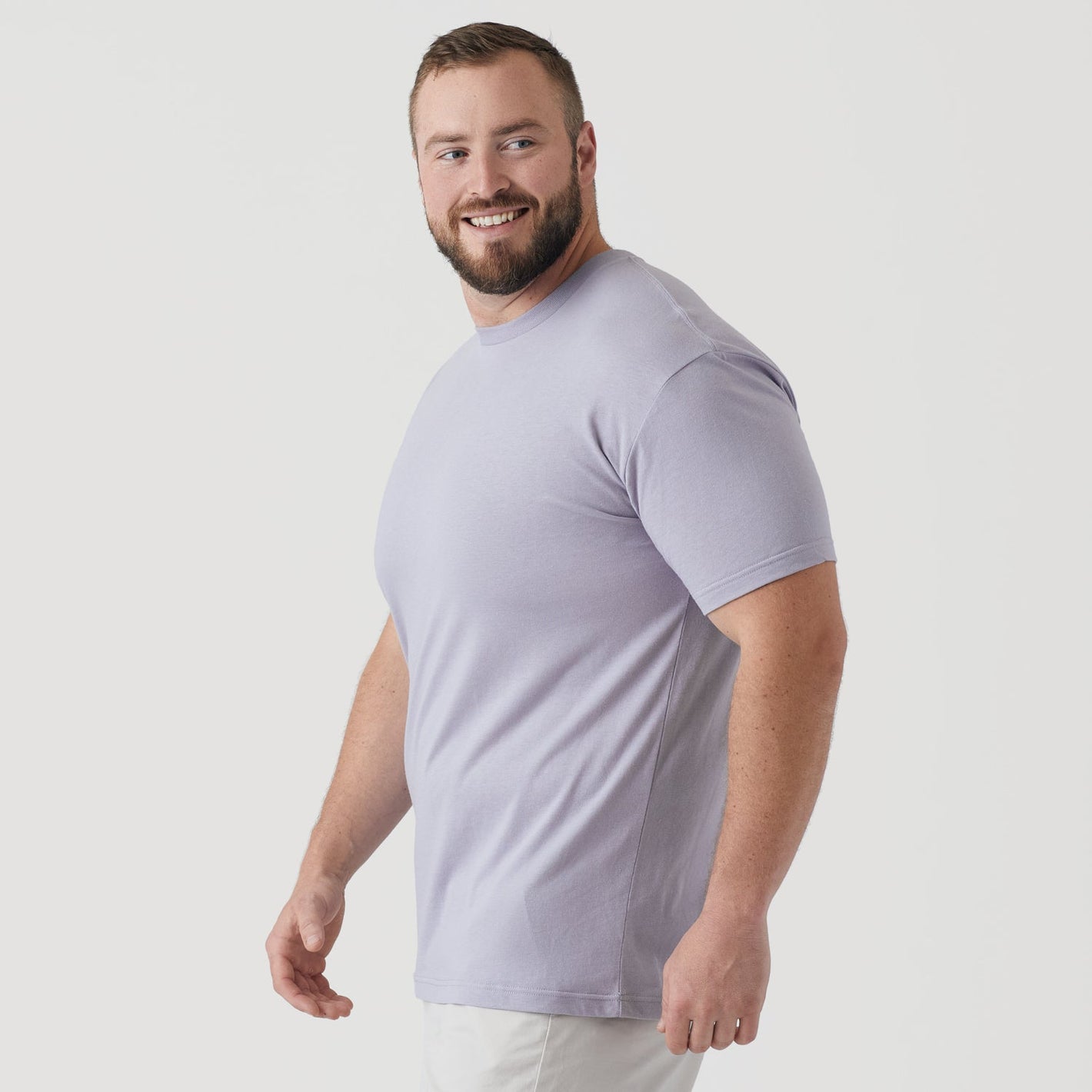 Lilac Gray Short Sleeve Crew Neck Tee