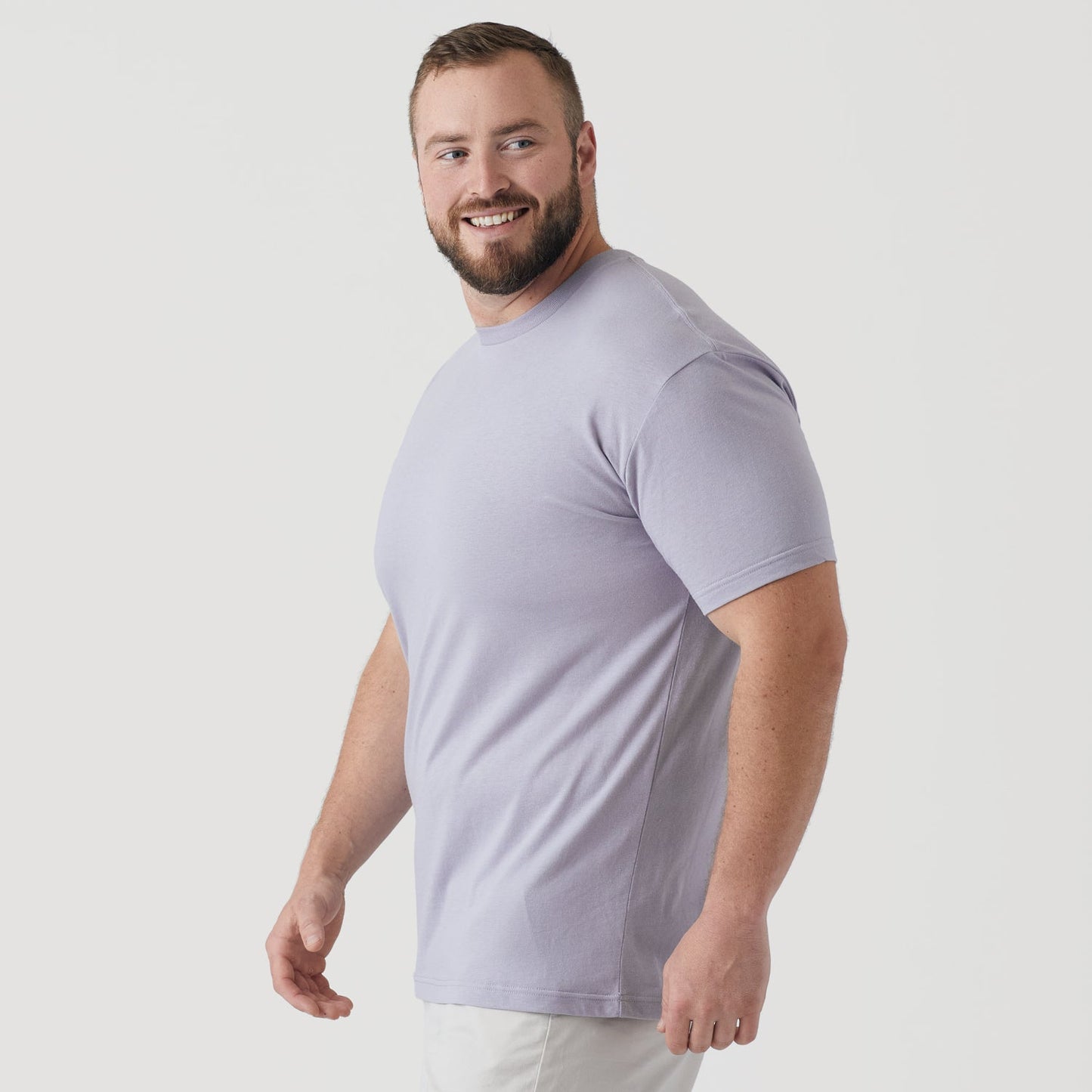 Lilac Gray Short Sleeve Crew Neck Tee