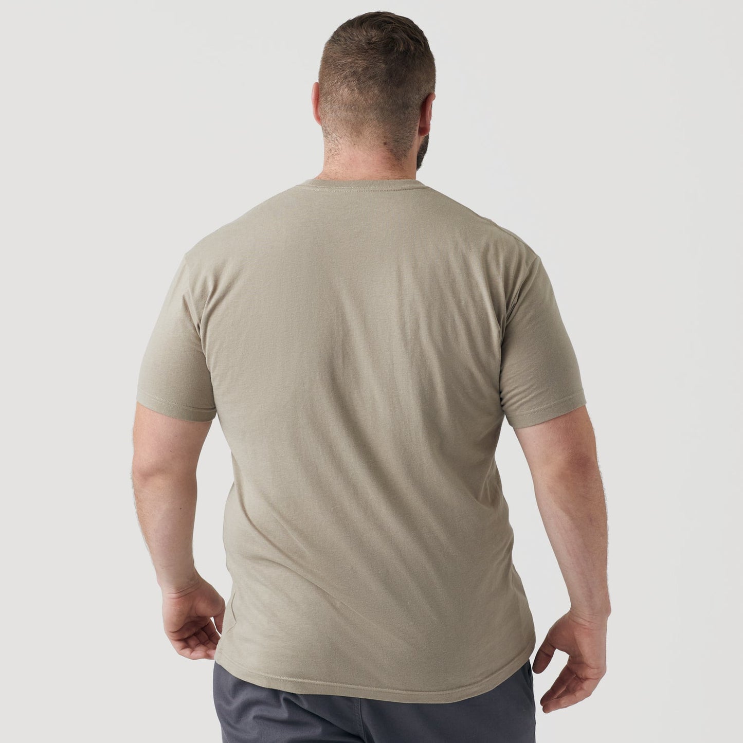 Military Beige Short Sleeve Crew Neck Tee