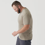 Military Beige Short Sleeve Crew Neck Tee