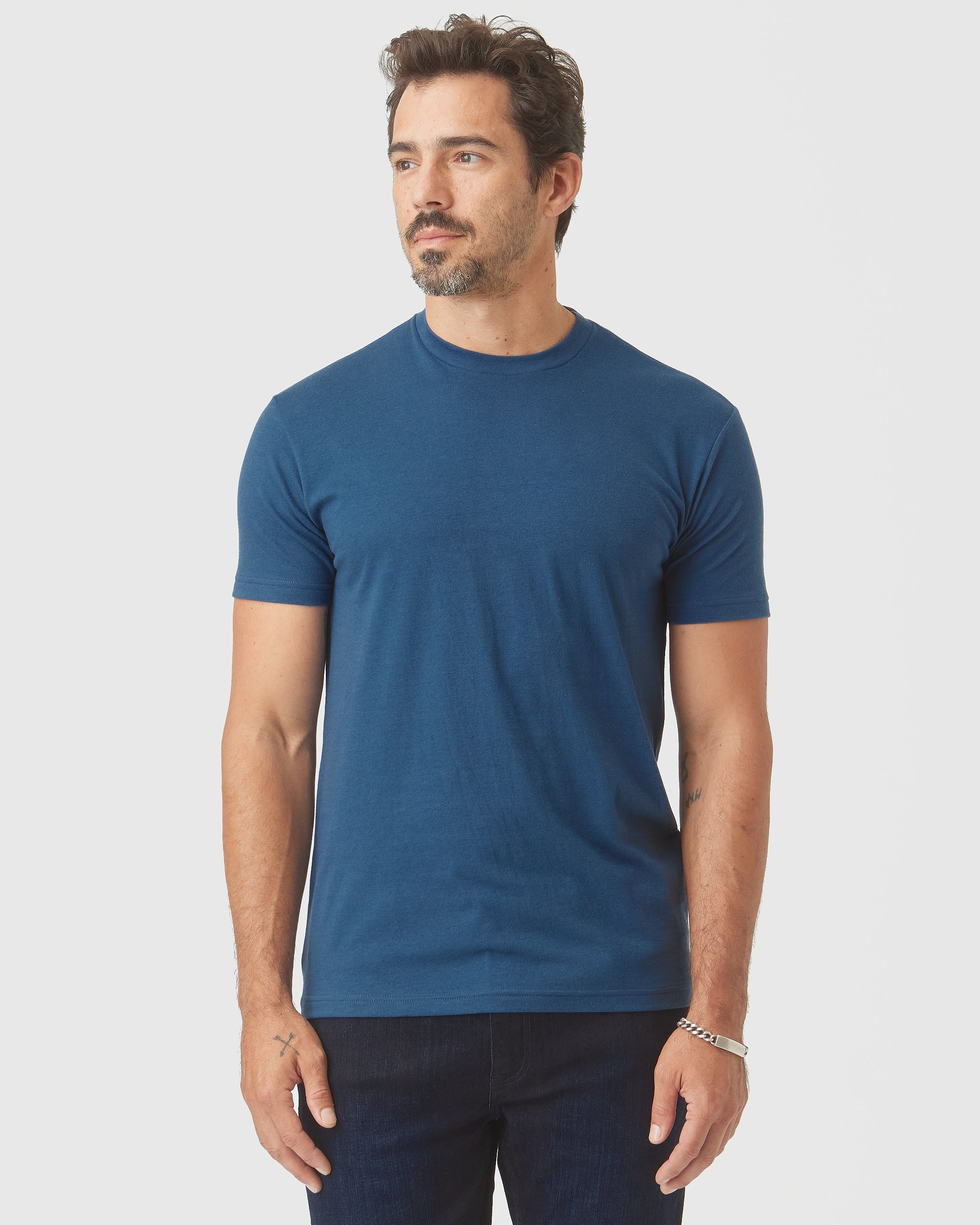 Men's Deep Sea Blue Crew Neck T-Shirt - True Classic – True
