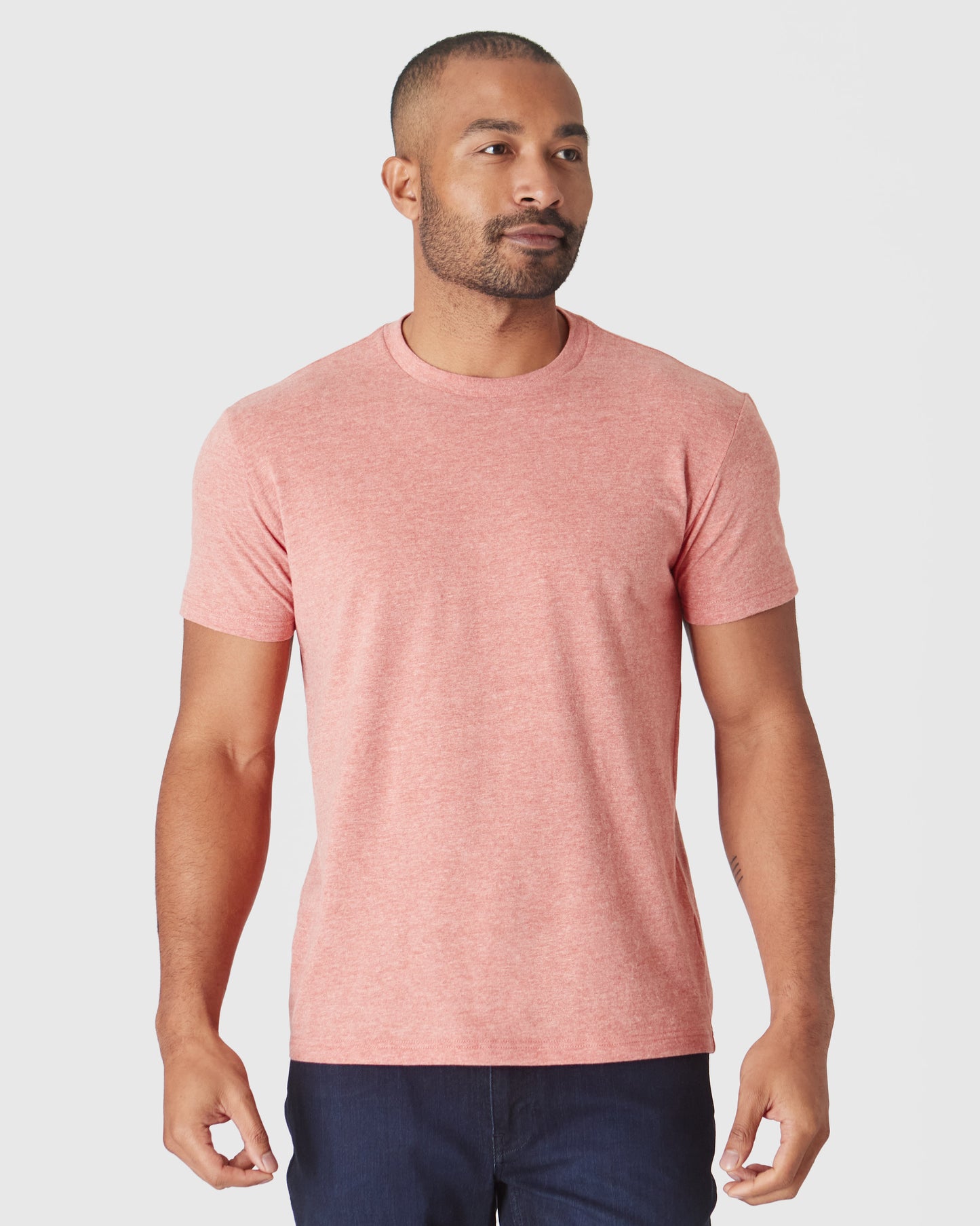 Heather Cayenne Short Sleeve Crew Neck T-Shirt