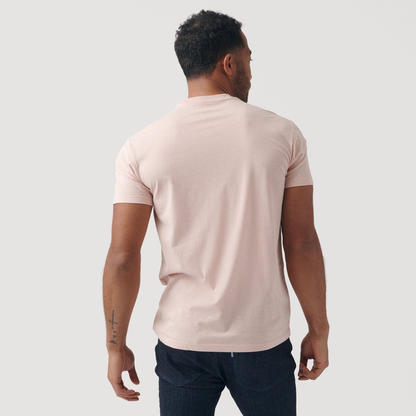Heather Dusty Pink Short Sleeve Crew Neck Tee