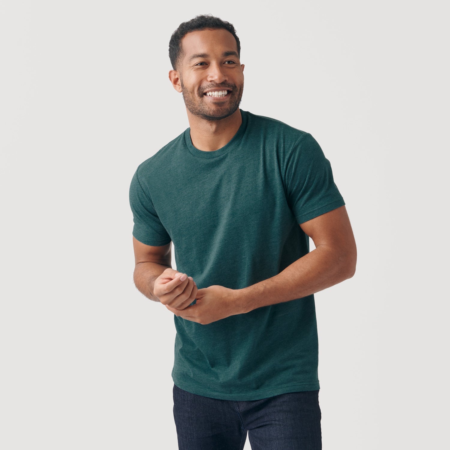 Men’s Heather Emerald Crew Neck T-Shirt - True Classic – True Classic ...