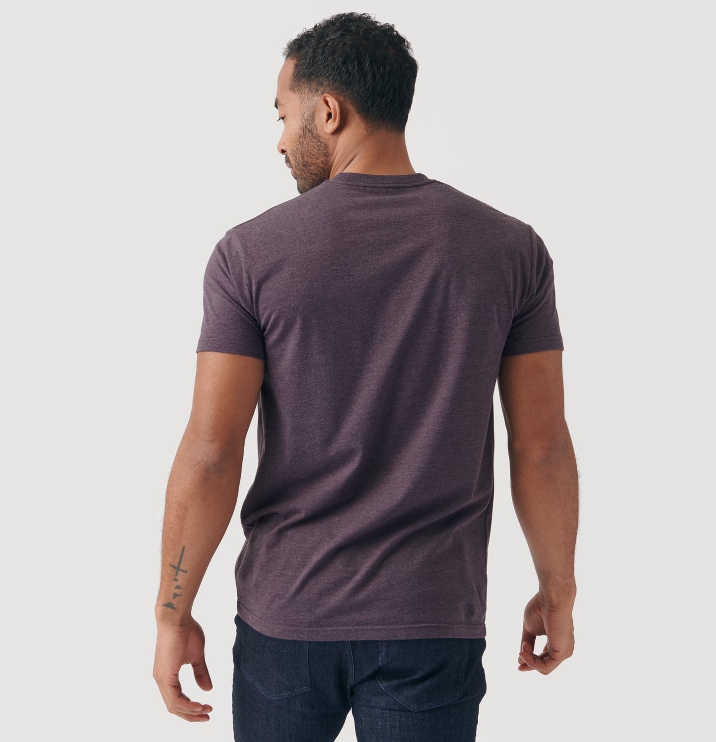 Heather Purple Short Sleeve Crew Neck Tee