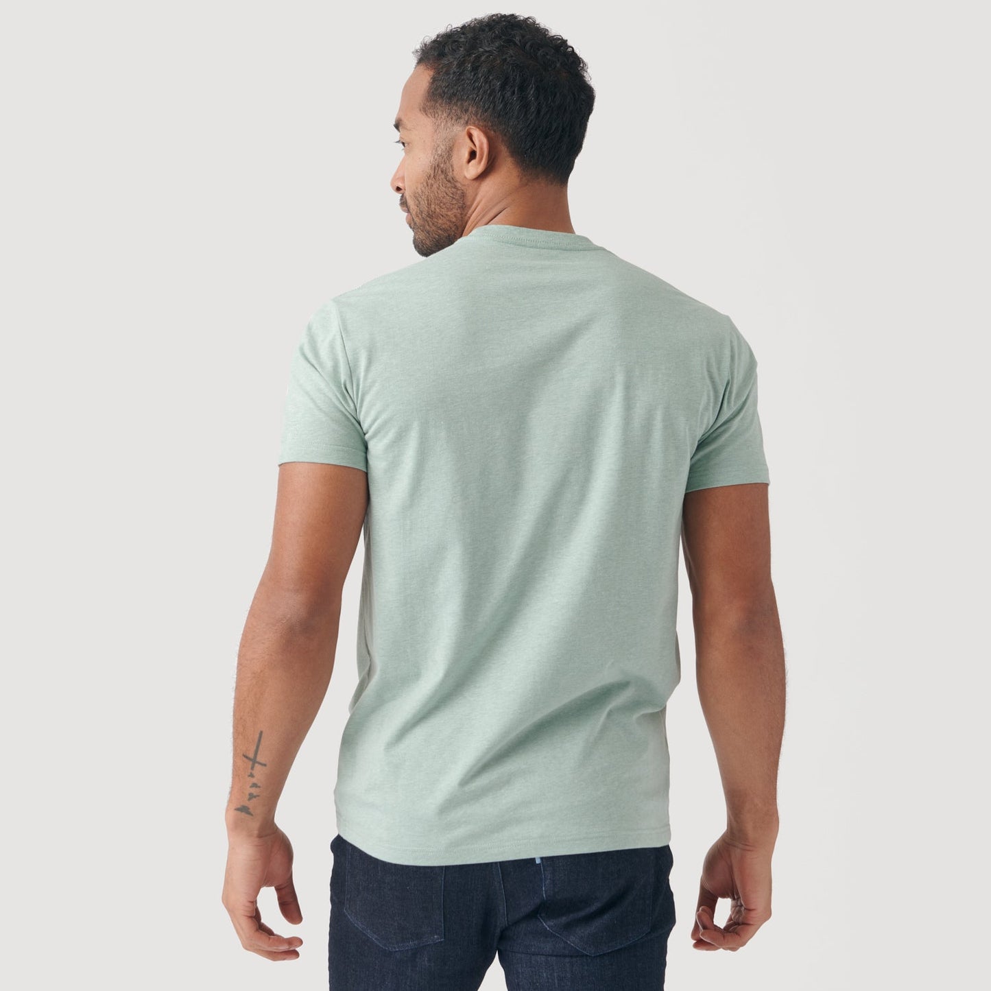 Heather Sage Short Sleeve Crew Neck Tee