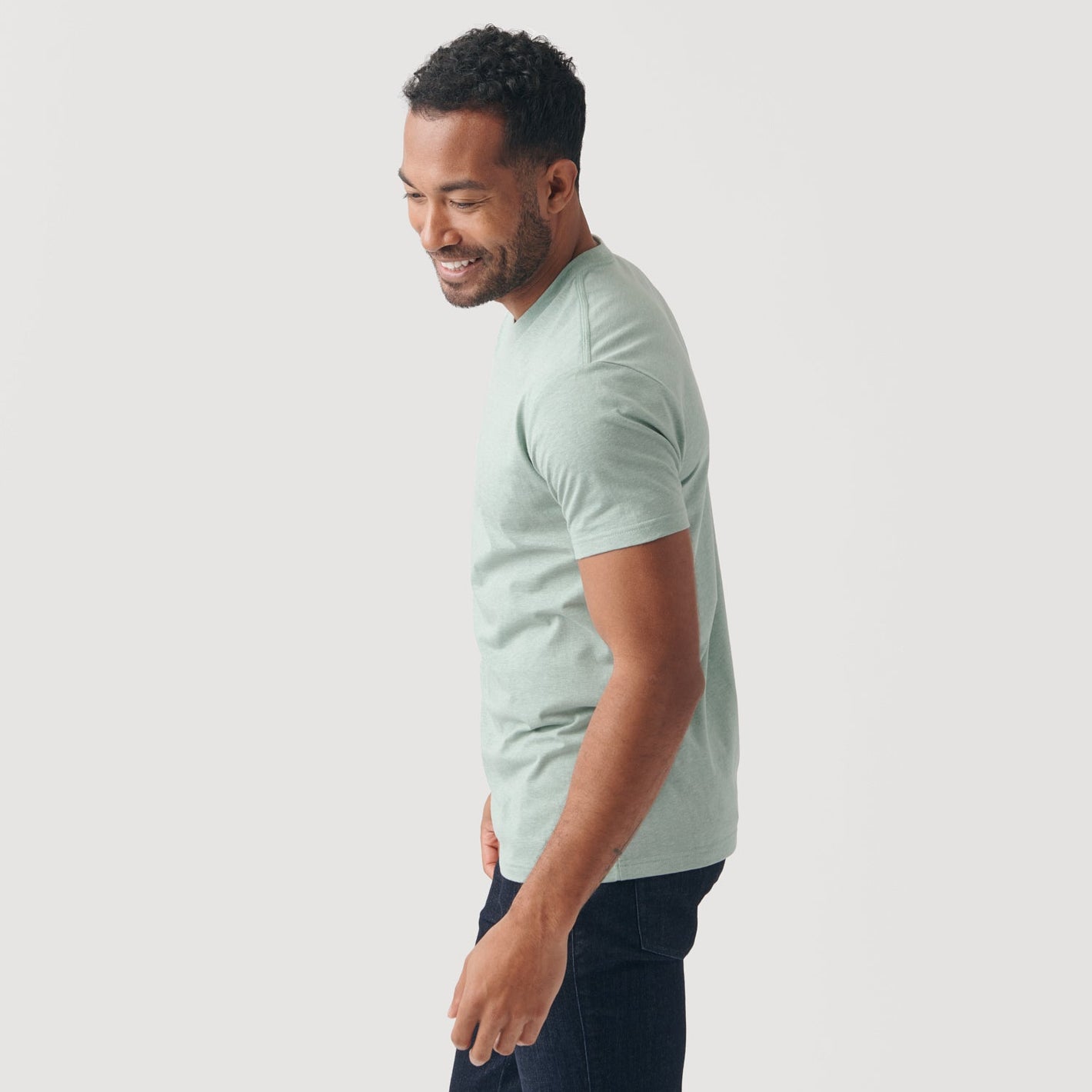 Heather Sage Short Sleeve Crew Neck Tee