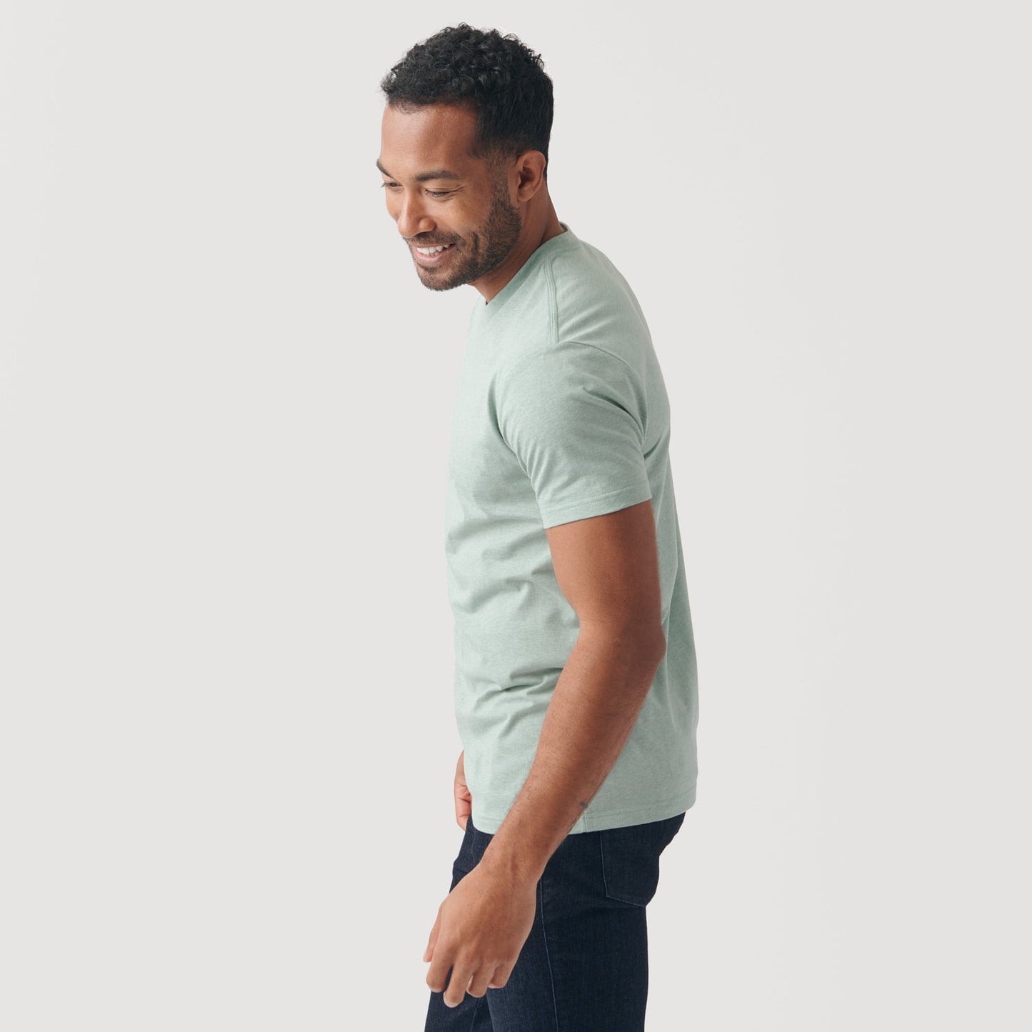 Heather Sage Short Sleeve Crew Neck Tee