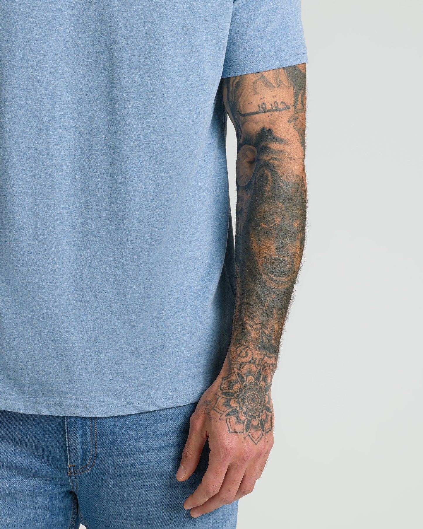 Heather Indigo Classic Crew Neck