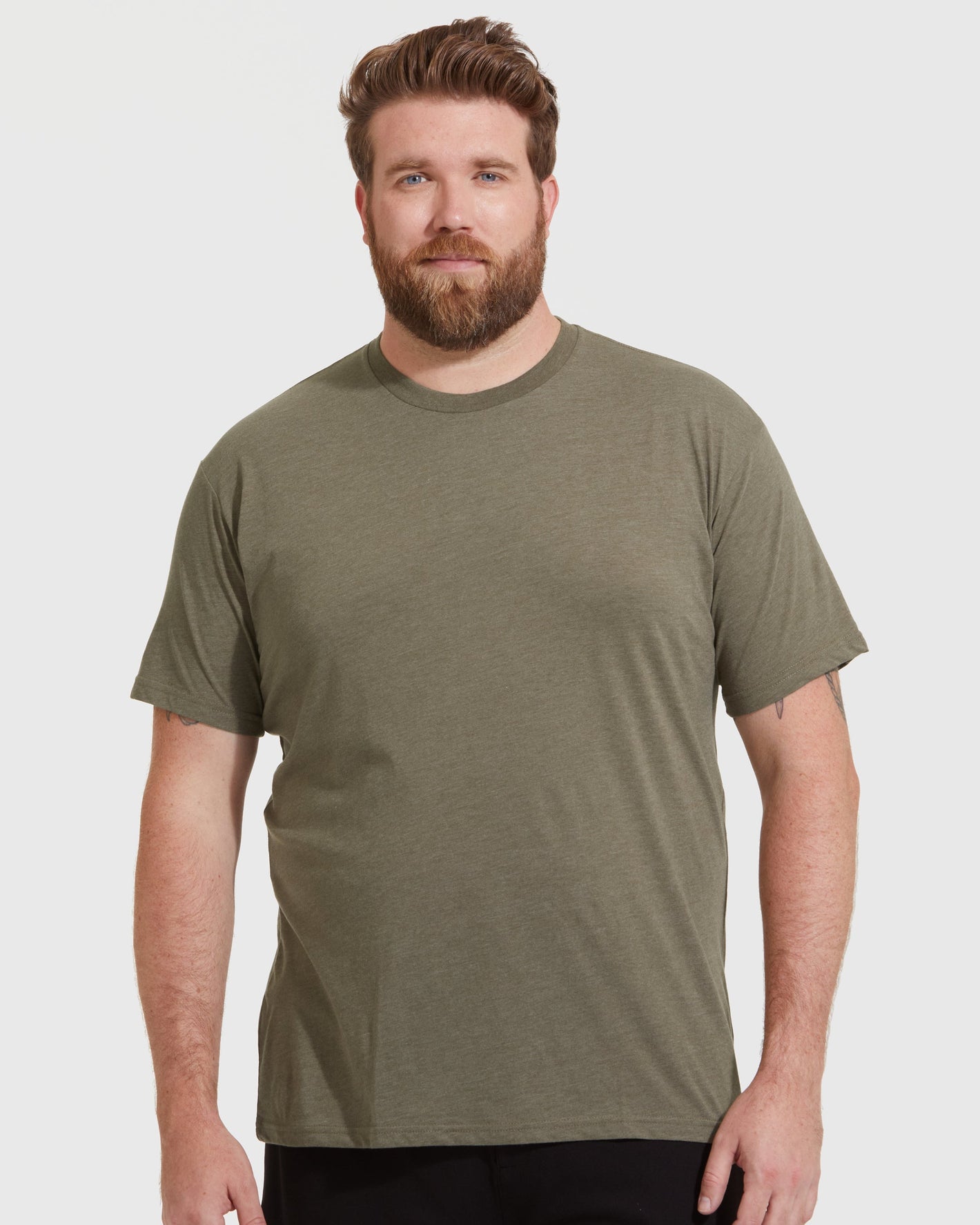Heather Military Green Classic Crew Neck