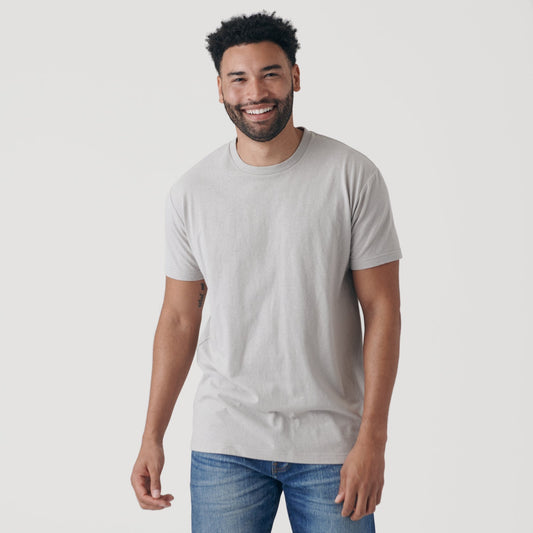 Light Gray Short Sleeve Crew Neck Tee