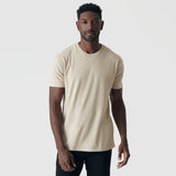 Light Khaki Short Sleeve Crew Neck Tee
