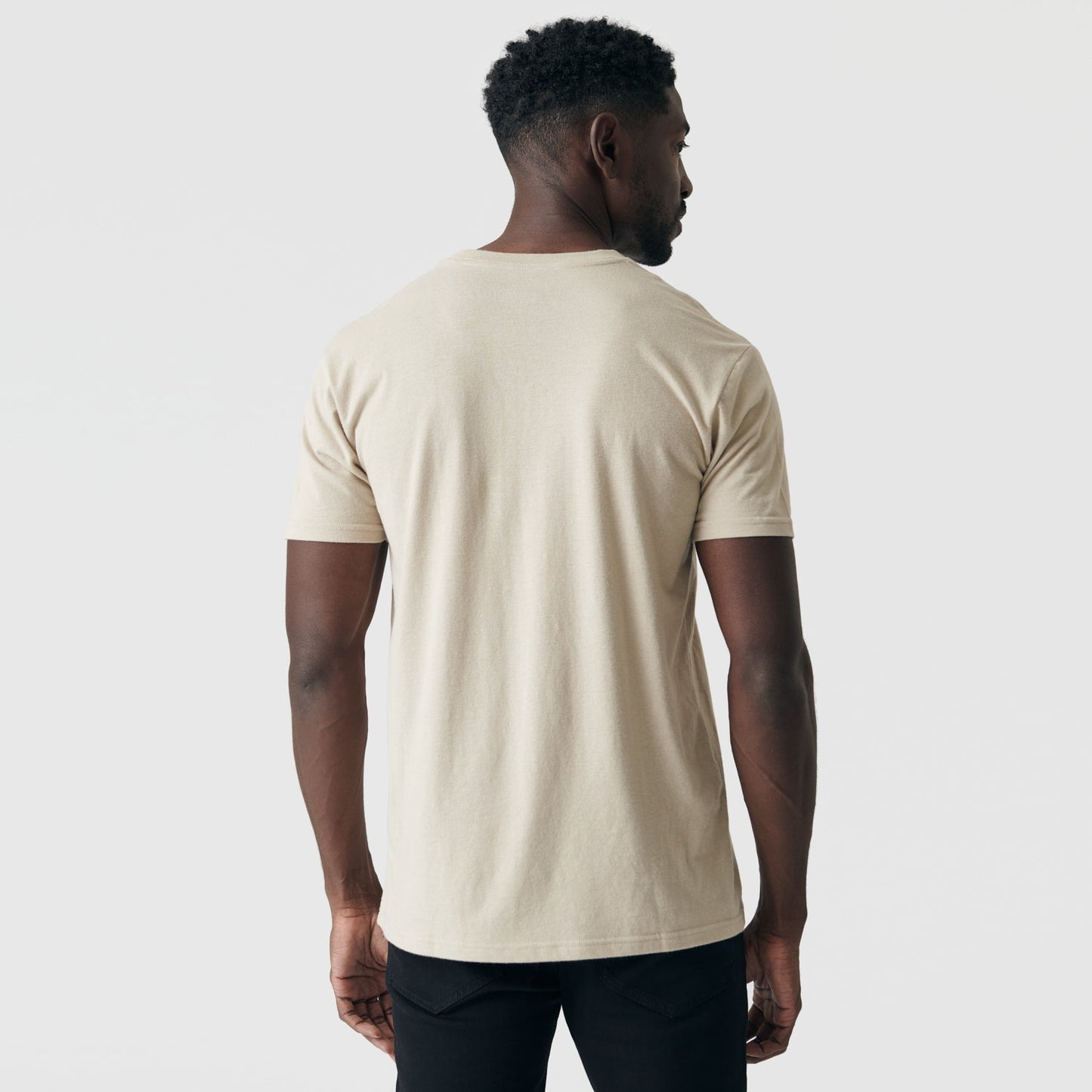 Light Khaki Short Sleeve Crew Neck Tee