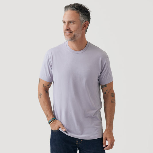 Lilac Gray Short Sleeve Crew Neck Tee