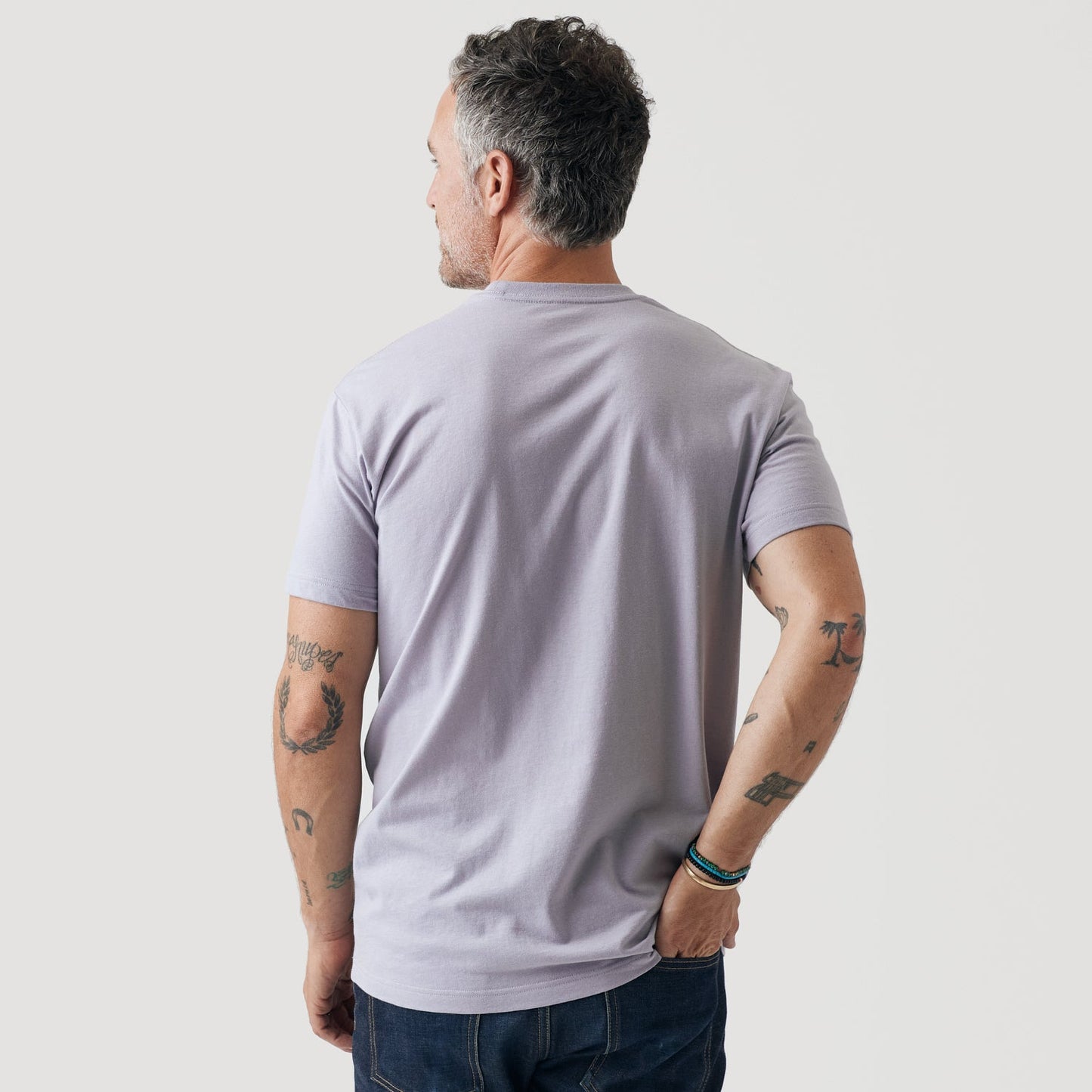 Lilac Gray Short Sleeve Crew Neck Tee