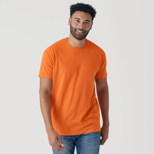 Orange Short Sleeve Crew Neck Tee