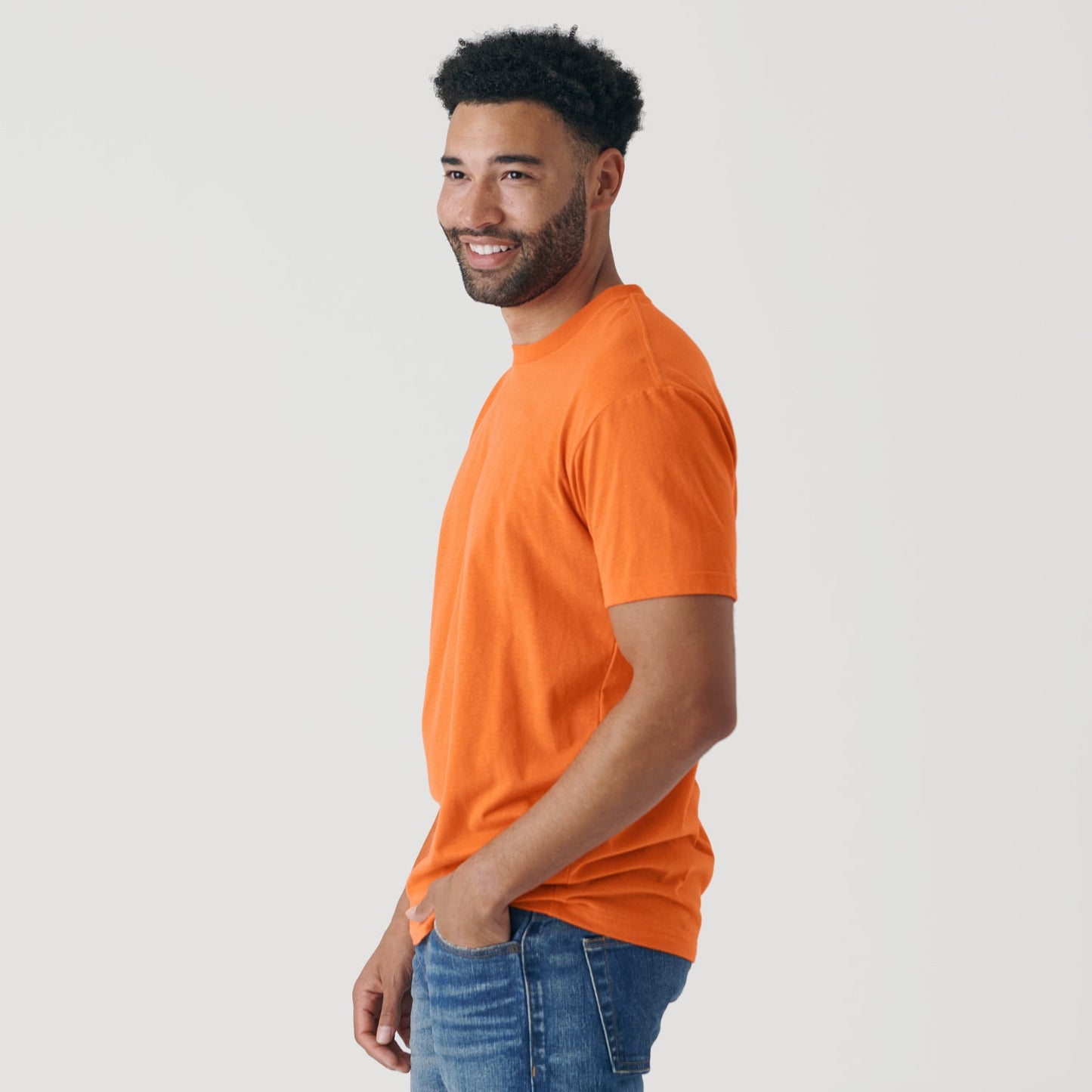 Orange Short Sleeve Crew Neck Tee