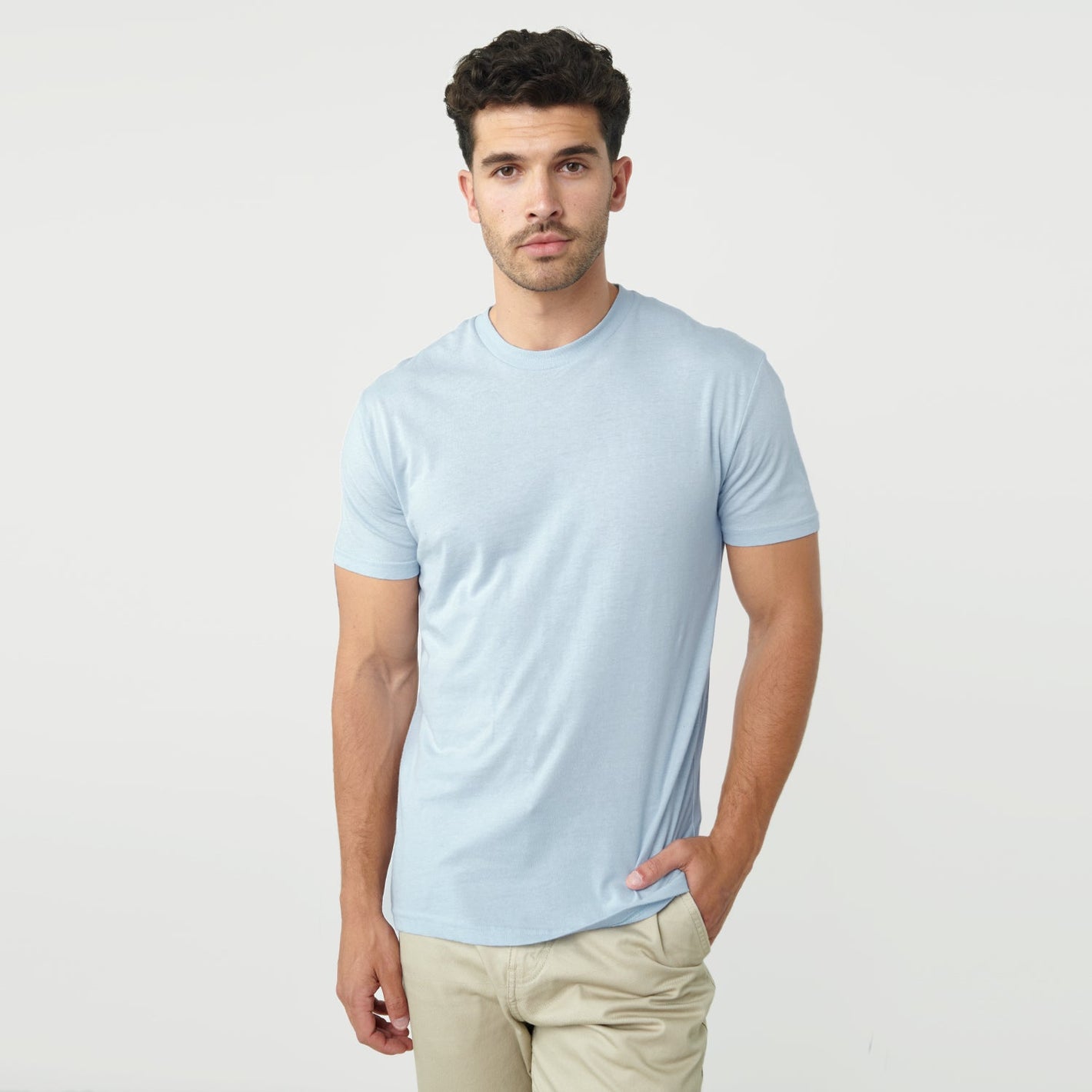 Pale Blue Short Sleeve Crew Neck Tee