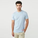 Pale Blue Short Sleeve Crew Neck Tee