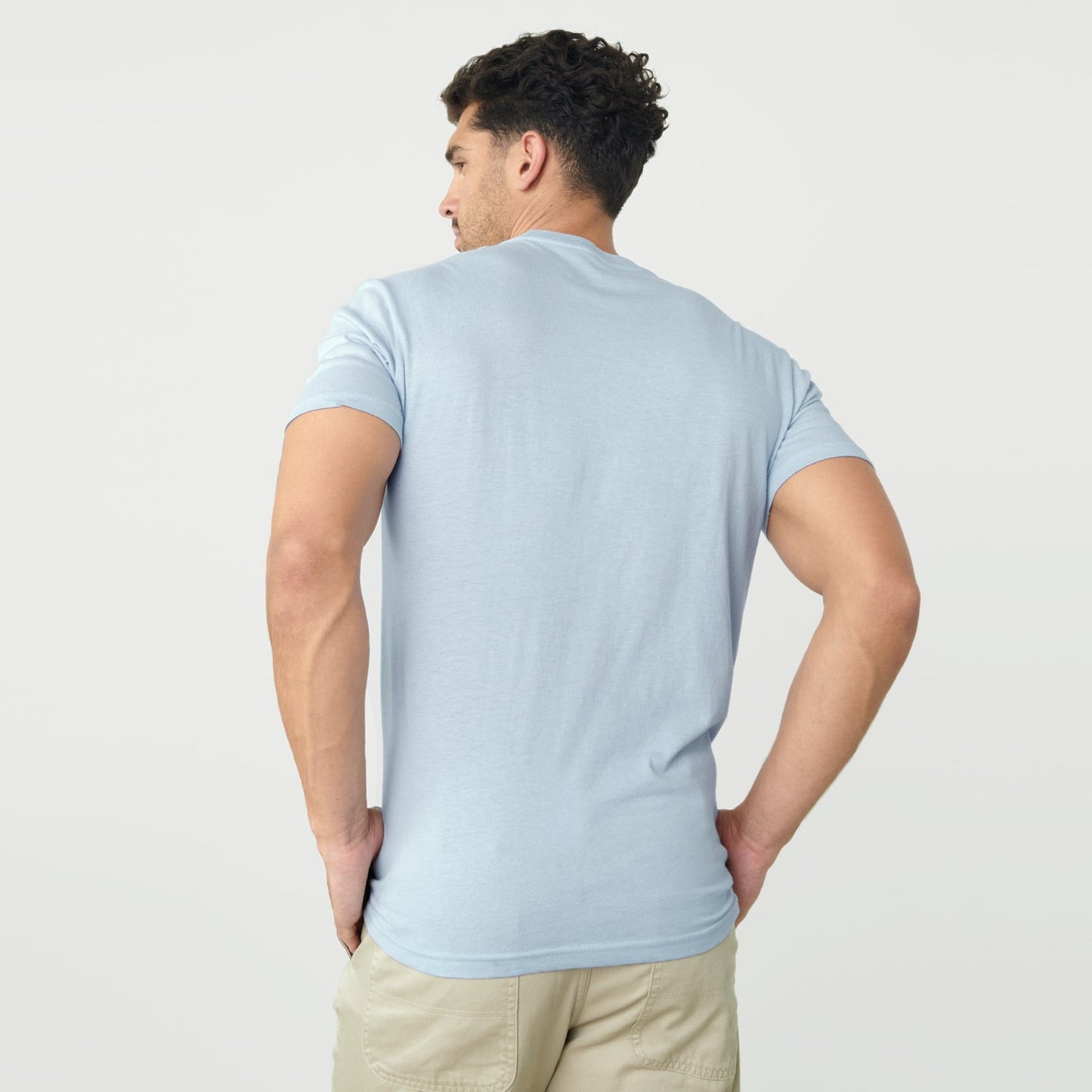 Pale Blue Short Sleeve Crew Neck Tee