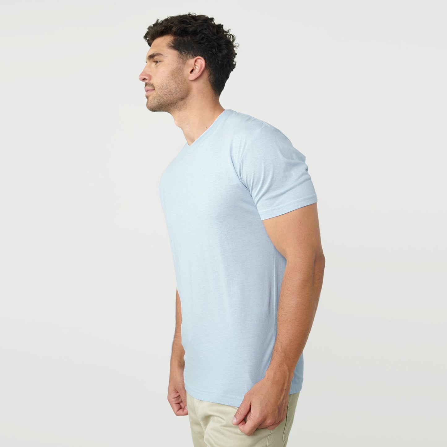 Pale Blue Short Sleeve Crew Neck Tee