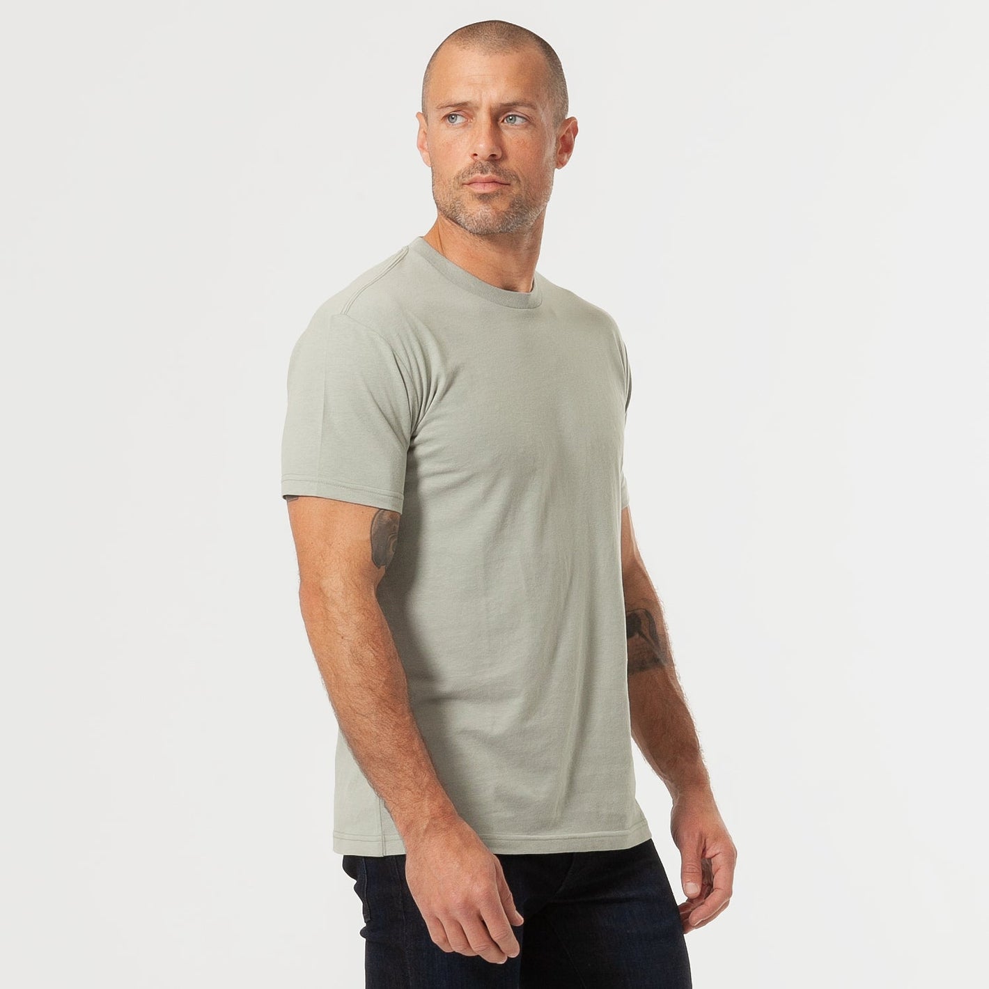 Slate Green Short Sleeve Crew Neck Tee