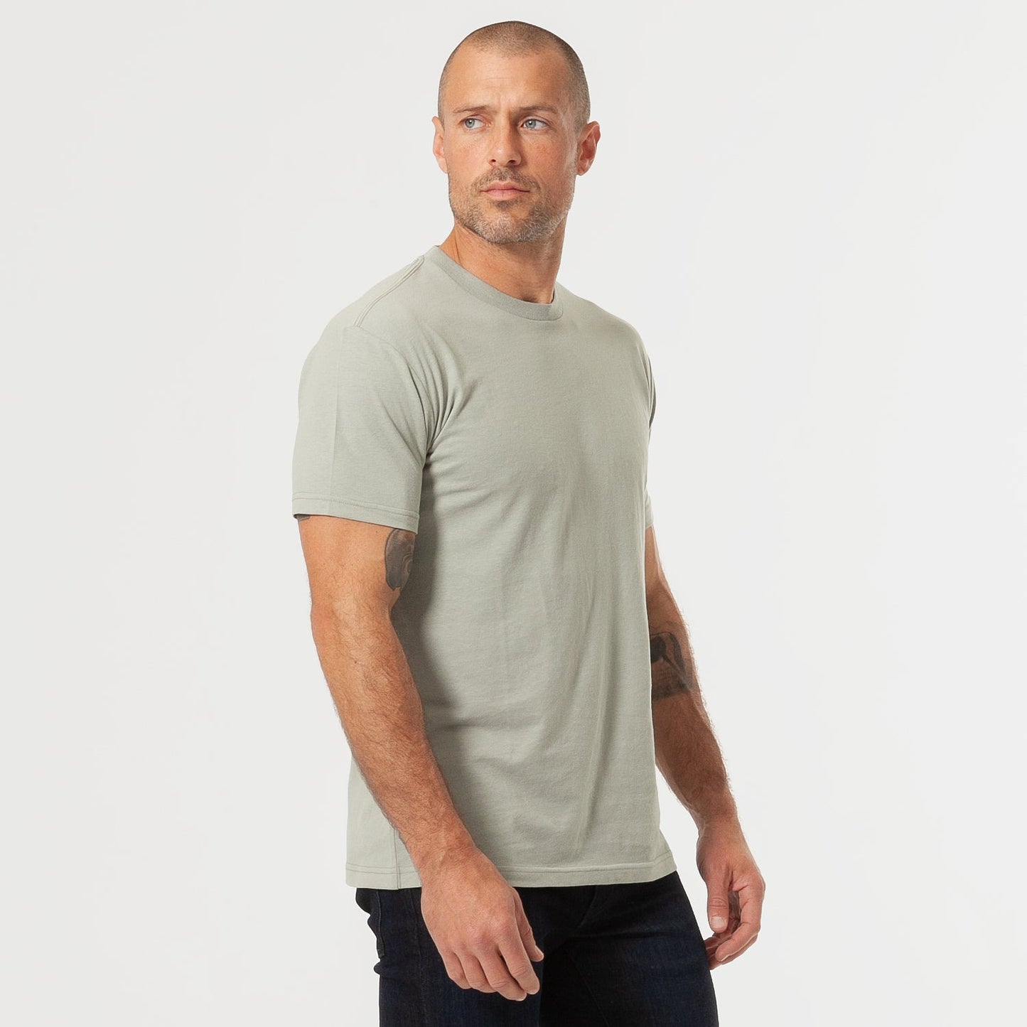 Slate Green Short Sleeve Crew Neck Tee