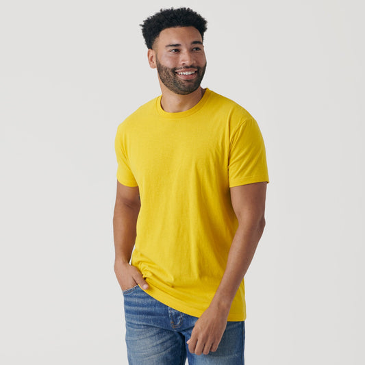 Yellow Short Sleeve Crew Neck Tee