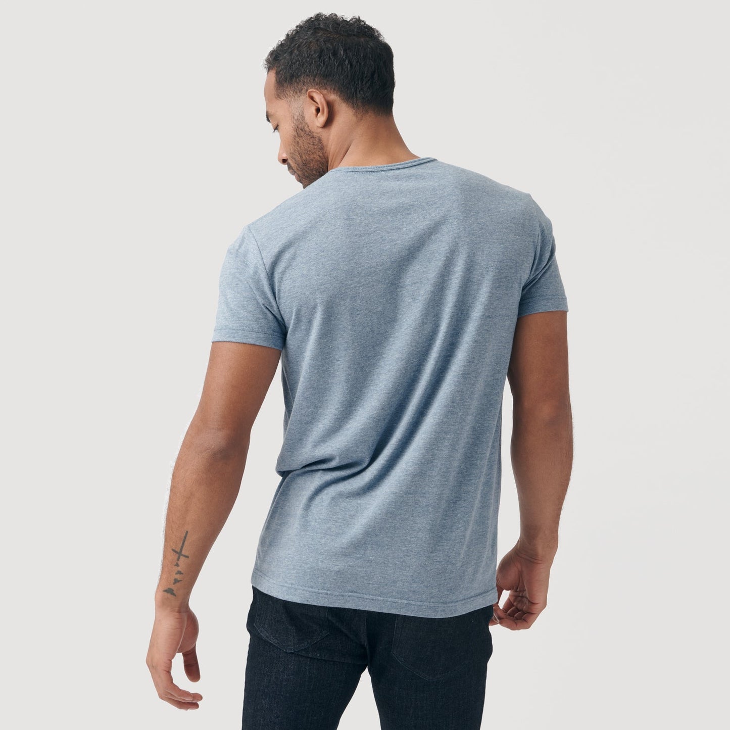Heather Indigo Short Sleeve Henley